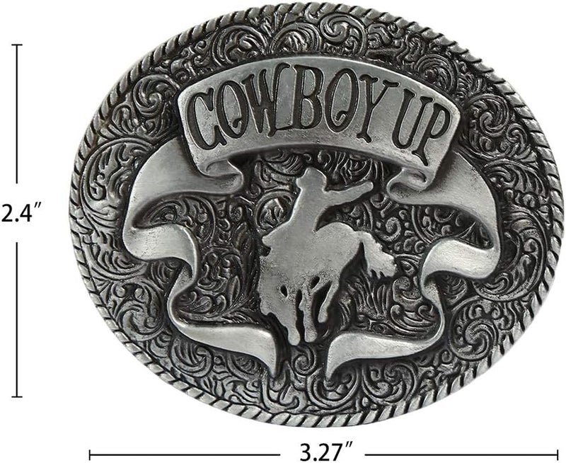 KDG Western Belt Buckle Vintage Cowboy Up Belt Buckle for Men Women - Image 4